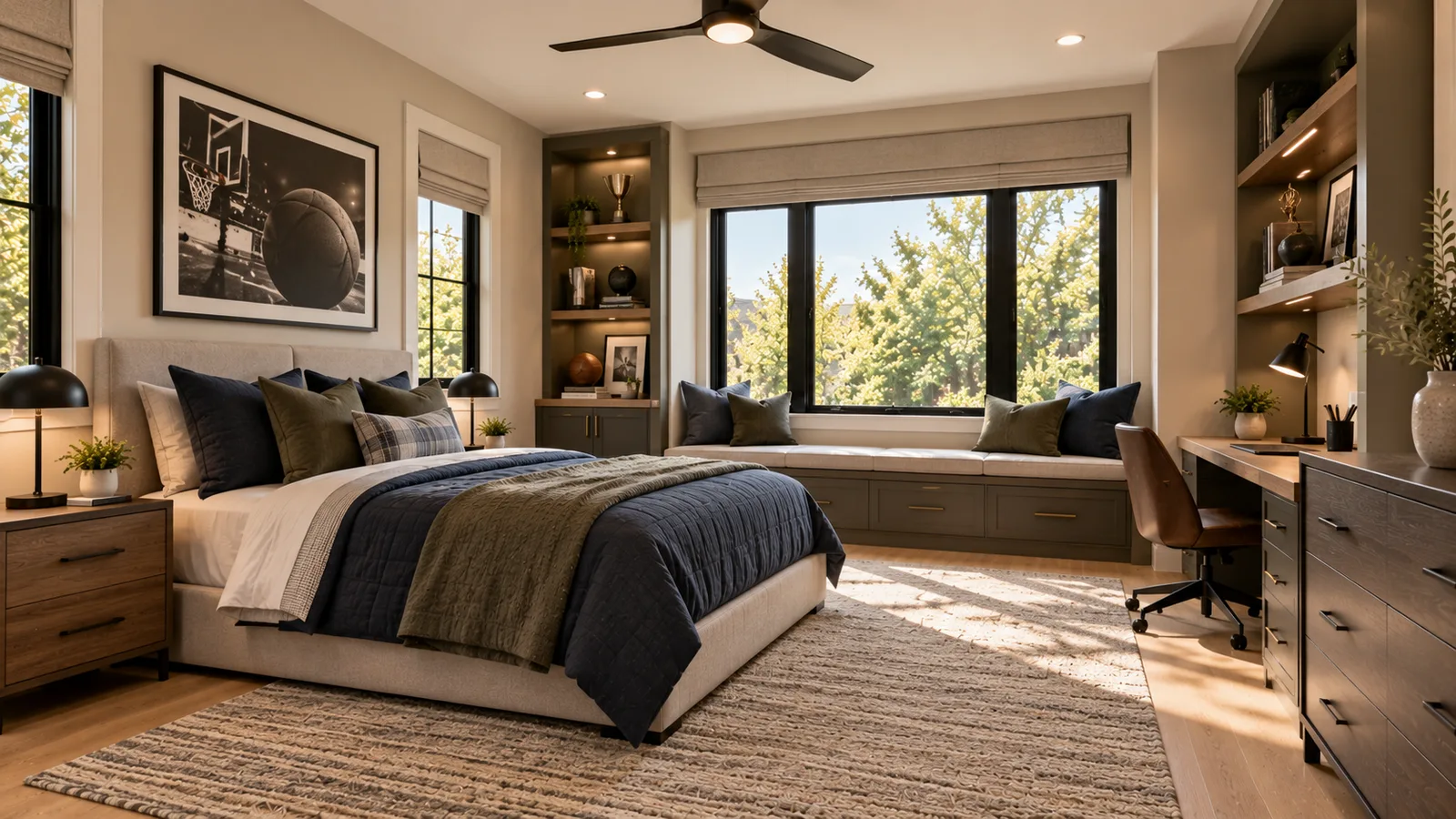 Bedroom with study nook