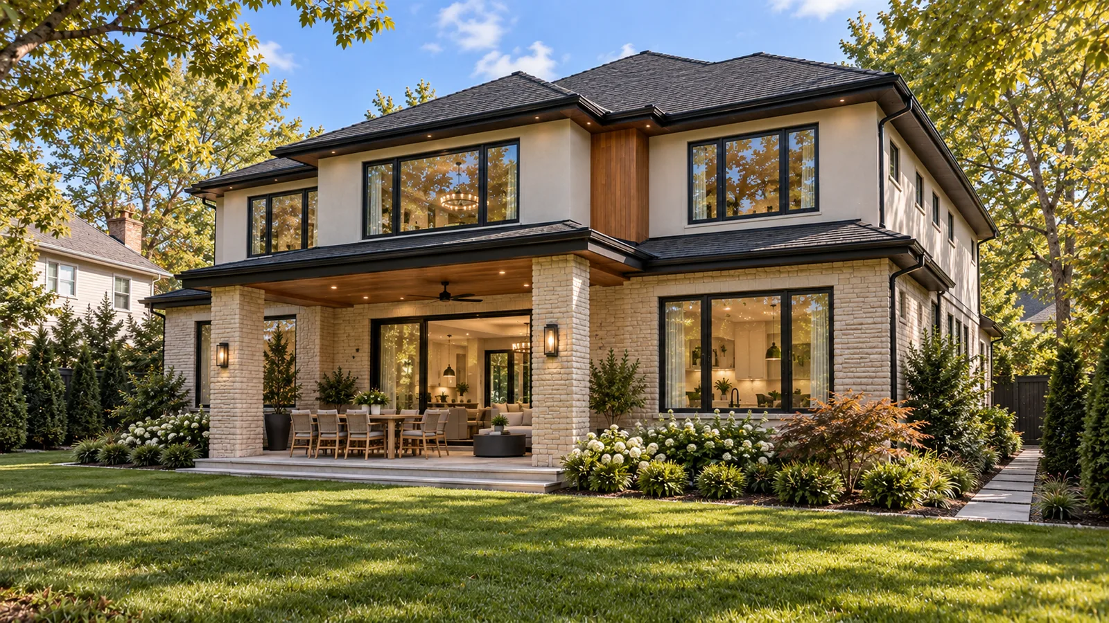 Front elevation from the lawn