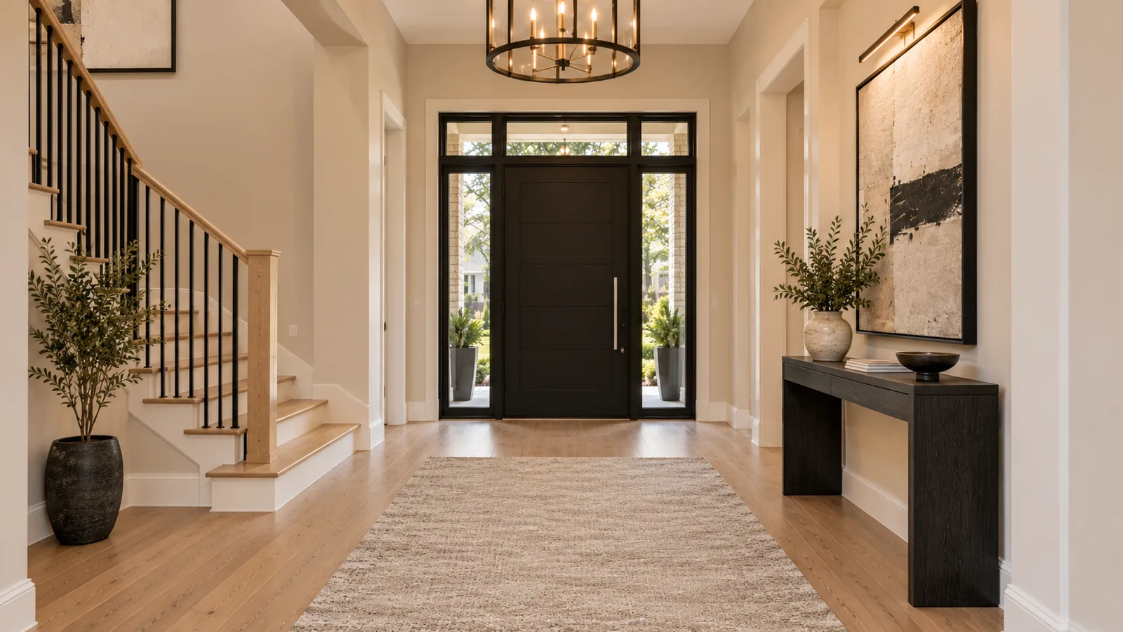 Double-height foyer