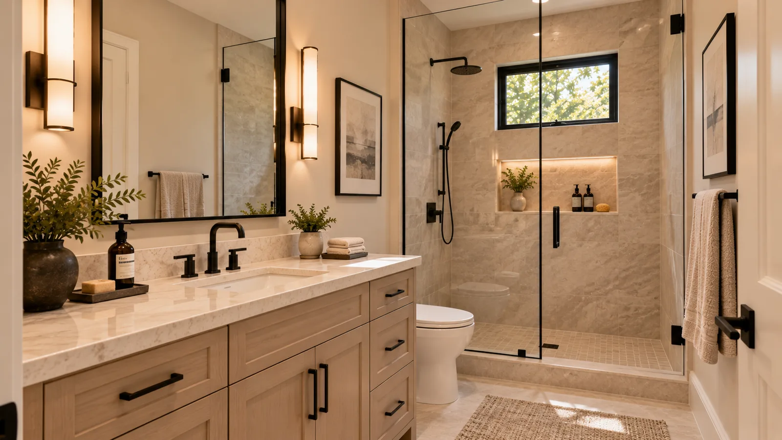 Guest bath with walk-in shower